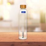 Cylindrical Borosilicate Glass Bottle With Bamboo Lid 800ml/Dubblin