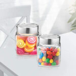 Glass Jar, canister, square 580ml (Set of 2) Treo Cube