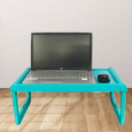 Joyo Multipurpose Foldable Laptop Desk Table/Study Table/Utility Table for Beds/Portable for Home Office Furniture, Sea Blue/ Silver Grey.