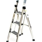 VSA 3 Step Stainless Steel Foldable Ladder