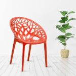 Nilkamal PC, Mid Back Chair with Arm CRYSTALPC, Chair for Living Room, Bed Room, Kitchen, Office Room, Outdoor, 100% PolyPropylene Stackable Chair, (Red, Grey, Umbra,)