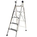 VSA 5 Step Stainless Steel Foldable Ladder