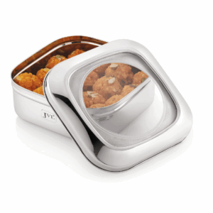 JVL, Stainless Steel, Kitchen Storage Costa, Square Shape Container Box, with Steel Lid,3350ml.