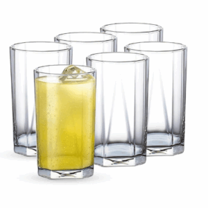 Ocean Pyramid Hi Ball Glass, Transparent,300ml, Set of 6
