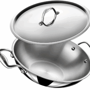 Stahl, Artisan, Triply Stainless Steel Kadhai, with Lid,40cm
