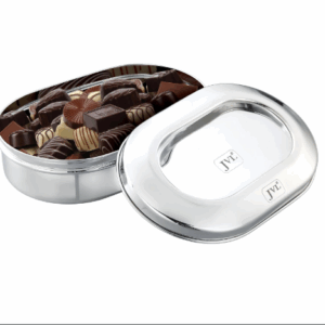 JVL, Stainless Steel, Kitchen Storage, Costa Capsule Shape, Container Box with Steel Lid, 1350ml