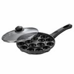 Prestige Omega, Select Plus Non-Stick Paniyarakkal with lid (Appe Patra, Appe Maker) 24cm, 16 Pits,Residue Free Coating,Metal Spoon Friendly