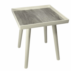 Nayasa Plastic Square Side Table | Folding | with an Asthetic Wooden Print Bed Side Home Decor.
